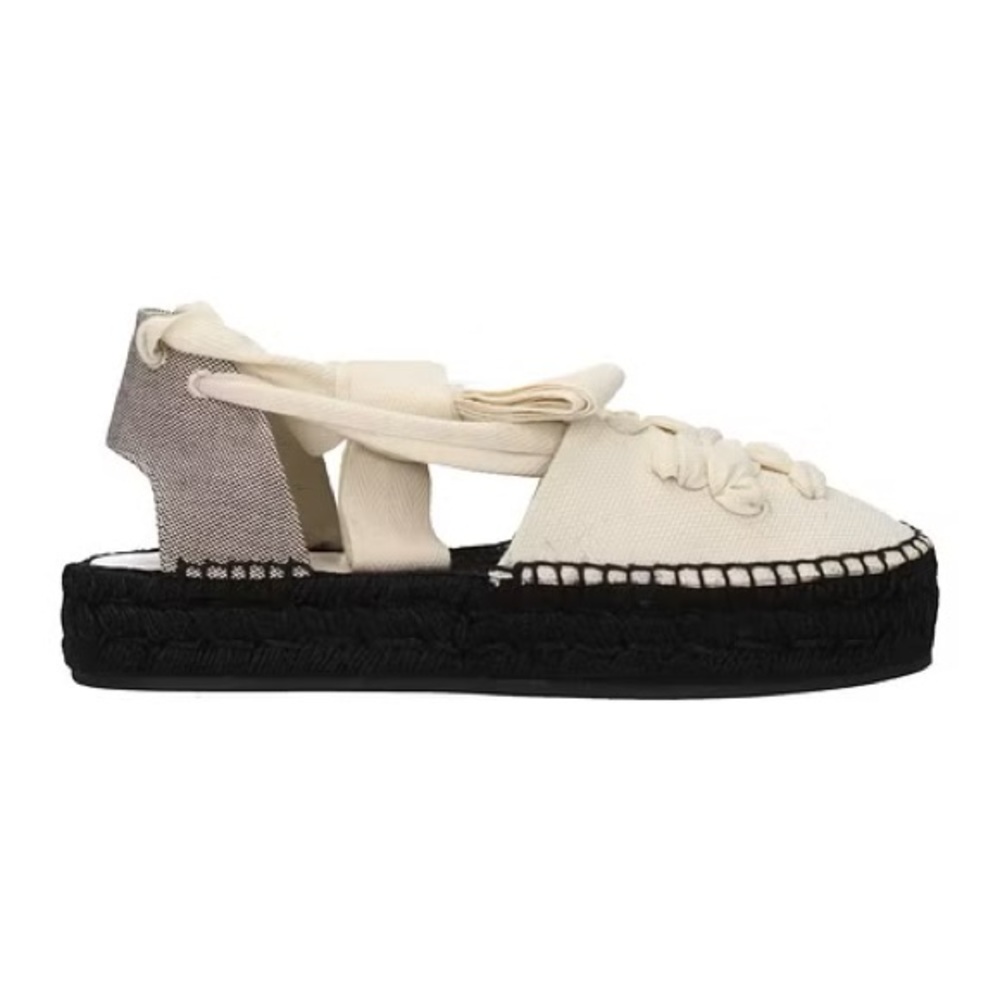 Tory Burch woven double-T espadrille sandals. New